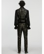 Punk Rave Black and Gold Gothic Medieval Pattern Lapel Vest for Men