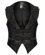 Punk Rave Black and Gold Gothic Medieval Pattern Lapel Vest for Men