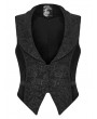 Punk Rave Black Gothic Medieval Pattern Lapel Vest for Men