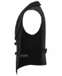 Punk Rave Black Gothic Medieval Pattern Lapel Vest for Men