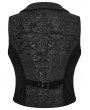 Punk Rave Black Gothic Medieval Pattern Lapel Vest for Men