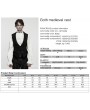 Punk Rave Black Gothic Medieval Pattern Lapel Vest for Men
