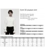 Punk Rave White Gothic 3D Pleated Lace Embroidered Shirt for Men