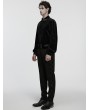 Punk Rave Black Retro Gothic Patchwork Trousers for Men