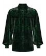 Punk Rave Green Daily Gothic Velvet Button Up Shirt for Men