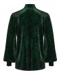 Punk Rave Green Daily Gothic Velvet Button Up Shirt for Men