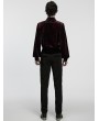 Punk Rave Red Daily Gothic Velvet Button Up Shirt for Men