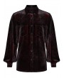 Punk Rave Red Daily Gothic Velvet Button Up Shirt for Men