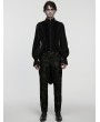 Punk Rave Black Gothic Noble Velvet Tailcoat Vest for Men