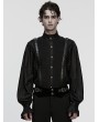Punk Rave Black Gothic Stand-Up Collar Bubble Sleeve Shirt for Men