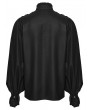 Punk Rave Black Gothic Stand-Up Collar Bubble Sleeve Shirt for Men