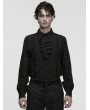 Punk Rave Black Gothic Rose Jacquard Men's Shirt with Detachable Collar