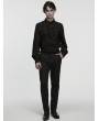 Punk Rave Black Gothic Rose Jacquard Men's Shirt with Detachable Collar