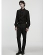 Punk Rave Black Gothic Rose Jacquard Men's Shirt with Detachable Collar