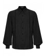 Punk Rave Black Gothic Rose Jacquard Men's Shirt with Detachable Collar
