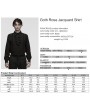 Punk Rave Black Gothic Rose Jacquard Men's Shirt with Detachable Collar