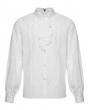 Punk Rave White Gothic Rose Jacquard Men's Shirt with Detachable Collar