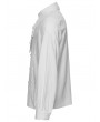 Punk Rave White Gothic Rose Jacquard Men's Shirt with Detachable Collar