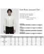 Punk Rave White Gothic Rose Jacquard Men's Shirt with Detachable Collar