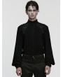 Punk Rave Black Retro Gothic Lace Applique Lantern Sleeves Shirt for Men