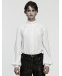Punk Rave White Retro Gothic Lace Applique Lantern Sleeves Shirt for Men