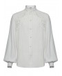 Punk Rave White Retro Gothic Lace Applique Lantern Sleeves Shirt for Men