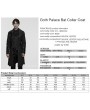 Punk Rave Black Gothic Palace Jacquard Bat Lapel Collar Tail Coat for Men