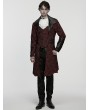 Punk Rave Red Gothic Palace Jacquard Bat Lapel Collar Tail Coat for Men