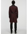 Punk Rave Red Gothic Palace Jacquard Bat Lapel Collar Tail Coat for Men
