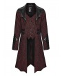 Punk Rave Red Gothic Palace Jacquard Bat Lapel Collar Tail Coat for Men