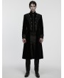 Punk Rave Black Gothic Palace Embroidery Velvet Party Coat for Men