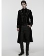 Punk Rave Black Gothic Palace Embroidery Velvet Party Coat for Men