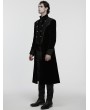Punk Rave Black Gothic Palace Embroidery Velvet Party Coat for Men