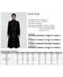 Punk Rave Black Gothic Palace Embroidery Velvet Party Coat for Men