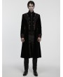 Punk Rave Black and Red Gothic Palace Embroidery Velvet Party Coat for Men