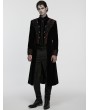 Punk Rave Black and Red Gothic Palace Embroidery Velvet Party Coat for Men