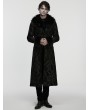 Punk Rave Black Gorgeous Jacquard Gothic Fur Collar Coat for Men