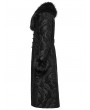 Punk Rave Black Gorgeous Jacquard Gothic Fur Collar Coat for Men