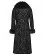 Punk Rave Black Gorgeous Jacquard Gothic Fur Collar Coat for Men
