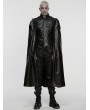 Punk Rave Black Gothic Punk One-Piece Military Shirt Cloak for Men