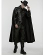 Punk Rave Black Gothic Punk One-Piece Military Shirt Cloak for Men