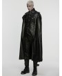 Punk Rave Black Gothic Punk One-Piece Military Shirt Cloak for Men
