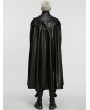 Punk Rave Black Gothic Punk One-Piece Military Shirt Cloak for Men