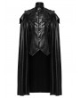 Punk Rave Black Gothic Punk One-Piece Military Shirt Cloak for Men