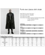 Punk Rave Black Gothic Punk One-Piece Military Shirt Cloak for Men