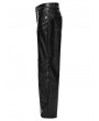 Punk Rave Black Gothic Cyberpunk Straight Leather Pants for Men
