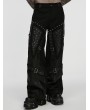 Punk Rave Black Gothic Punk Street Rock Straight Pants for Men