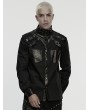 Punk Rave Black Gothic Punk Hardcore Rivets Personalized Shirt for Men