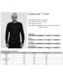Punk Rave Black Gothic Cyberpunk Long Sleeve T-Shirt for Men