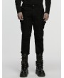 Punk Rave Black Gothic Punk Techwear Denim Pants for Men